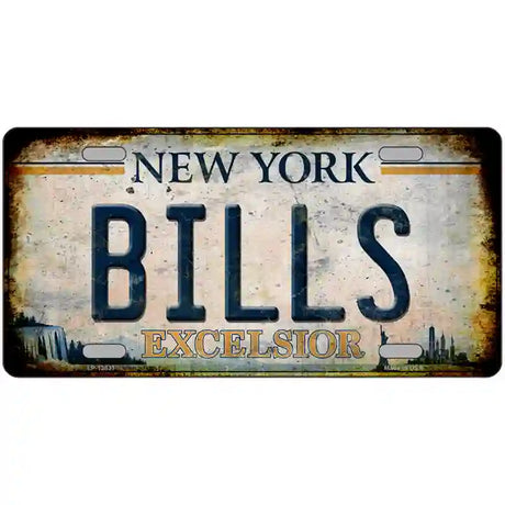 Bills Excelsior New York Rusty Novelty Metal License Plate Tag 24" x 12" (LLP)