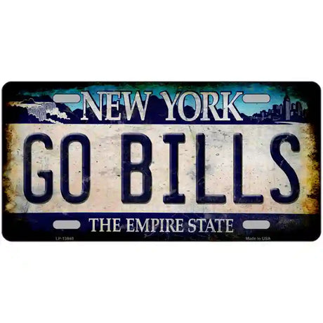 Go Bills New York Rusty Novelty Metal License Plate Tag 24" x 12" (LLP)