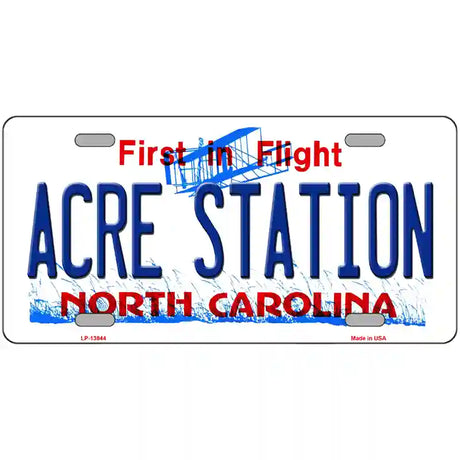 Acre Station North Carolina Novelty Metal License Plate Tag 24" x 12" (LLP)