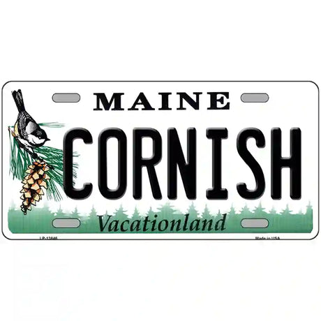 Cornish Maine Novelty Metal License Plate Tag 24" x 12" (LLP)