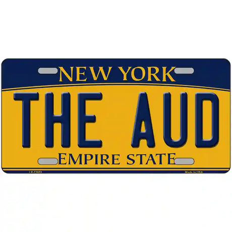 The Aud NY Yellow Novelty Metal License Plate Tag 24" x 12" (LLP)