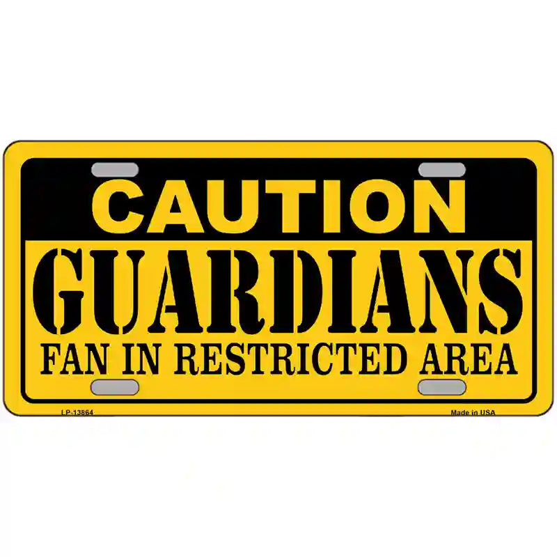 Caution Guardians Novelty Metal License Plate Tag 24" x 12" (LLP)