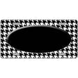 White Black Houndstooth Black Center Oval Metal Novelty License Plate 24" x 12" (LLP)