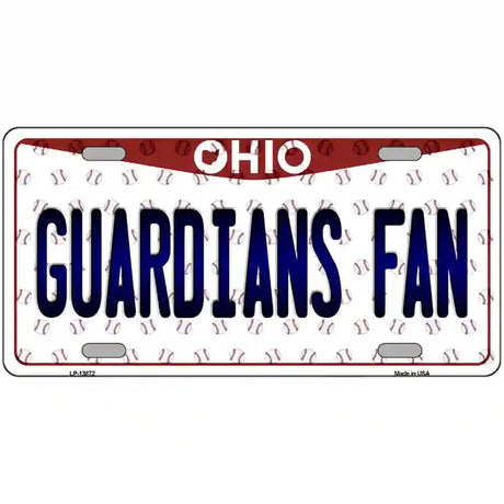 Guardians Fan Ohio Overlay Novelty Metal License Plate Tag 24" x 12" (LLP)