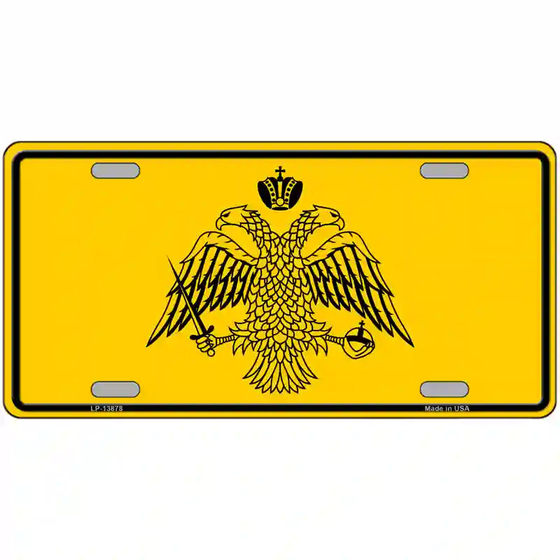 Byzantine Empire Flag Yellow Novelty Metal License Plate Tag 24" x 12" (LLP)