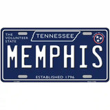 Memphis Tennessee Blue Novelty Metal License Plate Tag 24" x 12" (LLP)