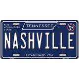 Nashville Tennessee Blue Novelty Metal License Plate Tag 24" x 12" (LLP)