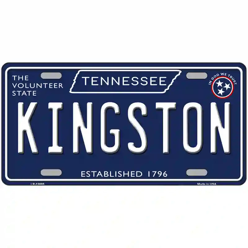 Kingston Tennessee Blue Novelty Metal License Plate Tag 24" x 12" (LLP)