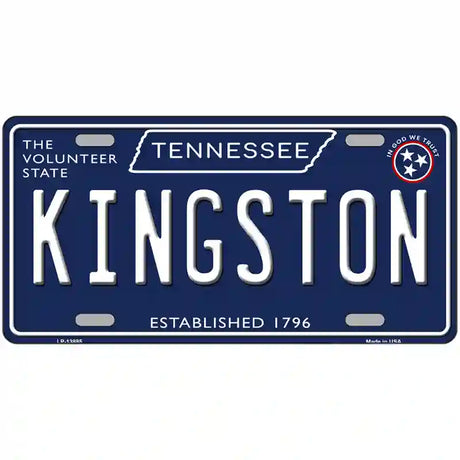 Kingston Tennessee Blue Novelty Metal License Plate Tag 24" x 12" (LLP)