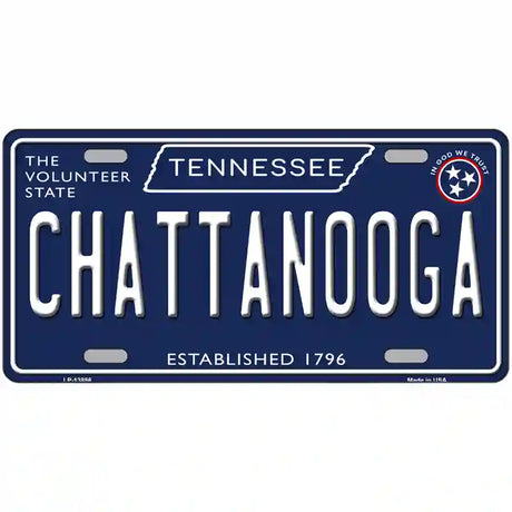 Chattanooga Tennessee Blue Novelty Metal License Plate Tag 24" x 12" (LLP)