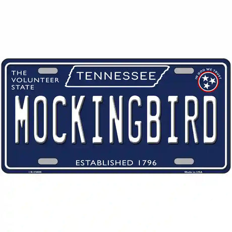 Mockingbird Tennessee Blue Novelty Metal License Plate Tag 24" x 12" (LLP)