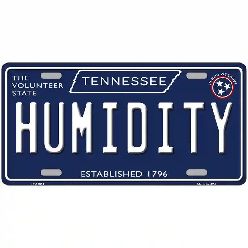 Humidity Tennessee Blue Novelty Metal License Plate Tag 24" x 12" (LLP)