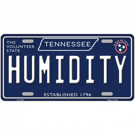 Humidity Tennessee Blue Novelty Metal License Plate Tag 24" x 12" (LLP)