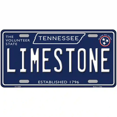 Limestone Tennessee Blue Novelty Metal License Plate Tag 24" x 12" (LLP)