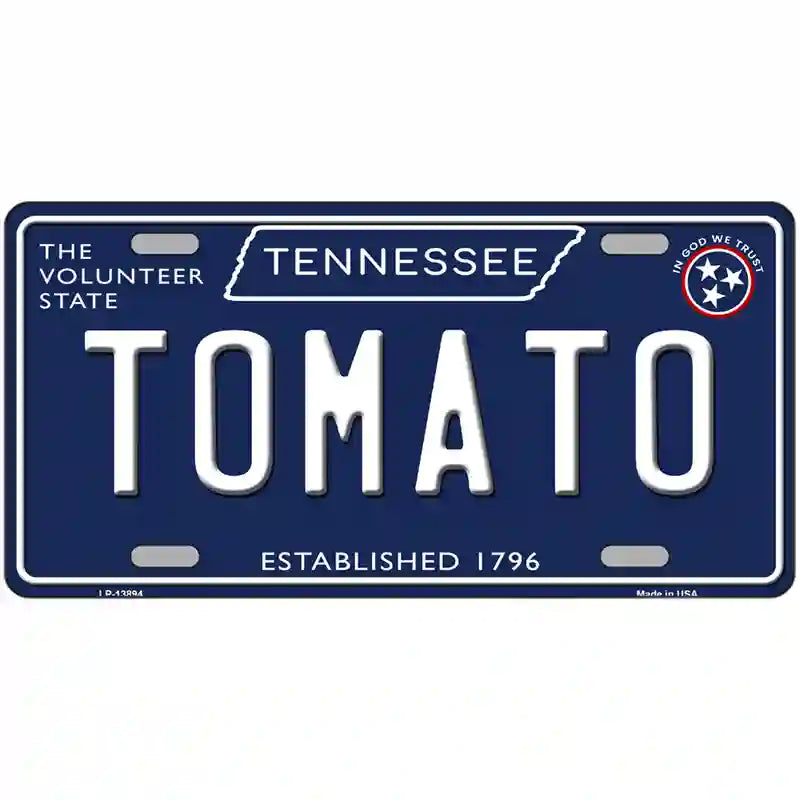 Tomato Tennessee Blue Novelty Metal License Plate Tag 24" x 12" (LLP)