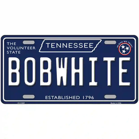 Bob White Tennessee Blue Novelty Metal License Plate Tag 24" x 12" (LLP)