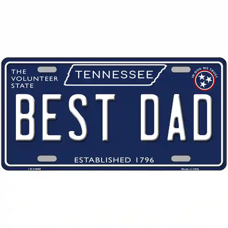 Best Dad Tennessee Blue Novelty Metal License Plate Tag 24" x 12" (LLP)