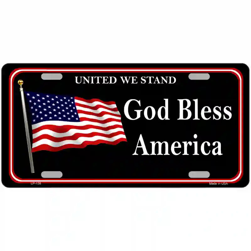 God Bless America Metal Novelty License Plate 24" x 12" (LLP)