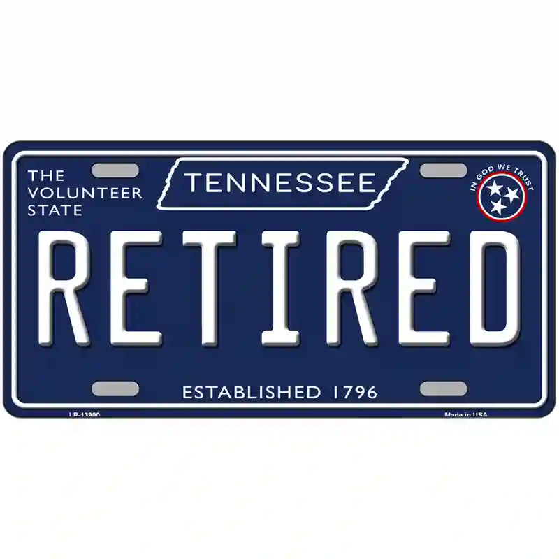 Retired Tennessee Blue Novelty Metal License Plate Tag 24" x 12" (LLP)