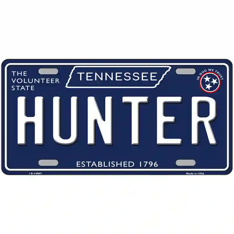 Hunter Tennessee Blue Novelty Metal License Plate Tag 24" x 12" (LLP)