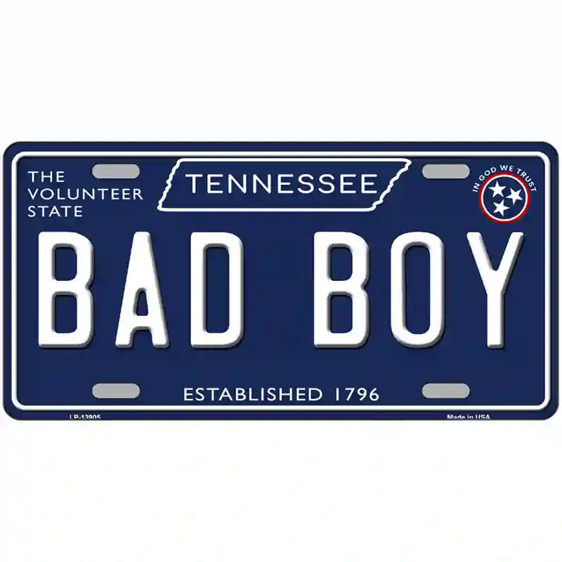 Bad Boy Tennessee Blue Novelty Metal License Plate Tag 24" x 12" (LLP)