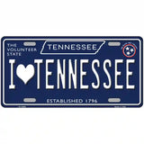 I Heart TN Tennessee Blue Novelty Metal License Plate Tag 24" x 12" (LLP)