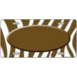 Brown White Zebra Center Oval Metal Novelty License Plate 24" x 12" (LLP)