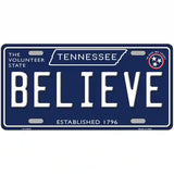 Believe Tennessee Blue Novelty Metal License Plate Tag 24" x 12" (LLP)