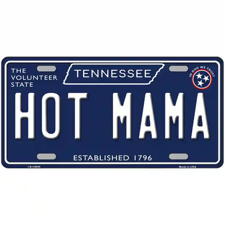 Hot Mama Tennessee Blue Novelty Metal License Plate Tag 24" x 12" (LLP)