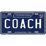 Coach Tennessee Blue Novelty Metal License Plate Tag 24" x 12" (LLP)