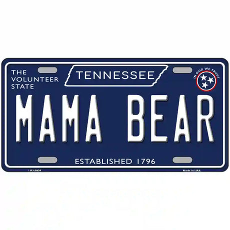 Mama Bear Tennessee Blue Novelty Metal License Plate Tag 24" x 12" (LLP)