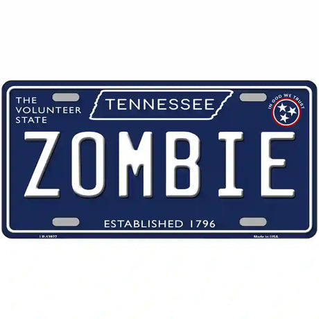 Zombie Tennessee Blue Novelty Metal License Plate Tag 24" x 12" (LLP)