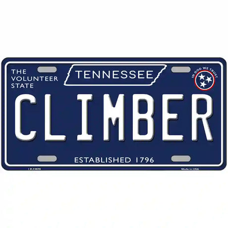 Climber Tennessee Blue Novelty Metal License Plate Tag 24" x 12" (LLP)