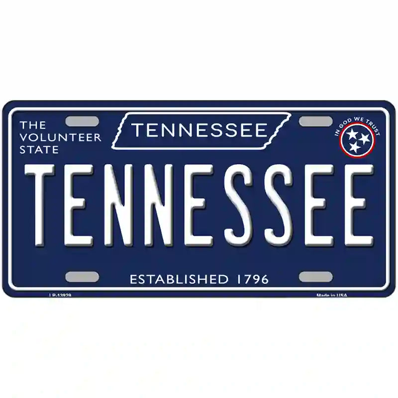 TN Tennessee Blue Novelty Metal License Plate Tag 24" x 12" (LLP)