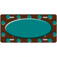 Teal Brown Polka Dot Center Oval Metal Novelty License Plate 24" x 12" (LLP)