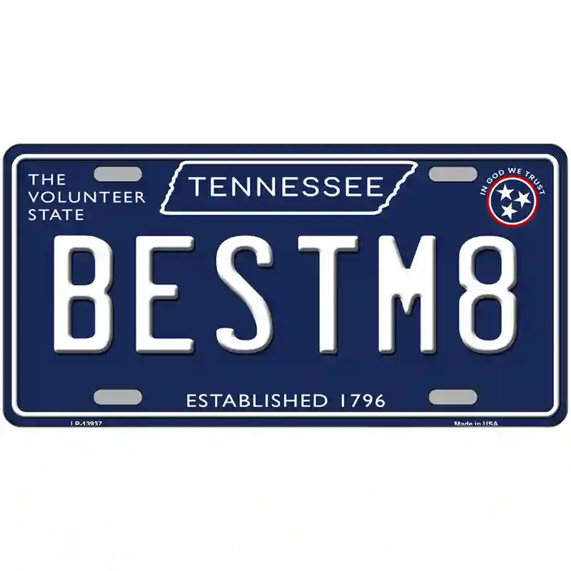 Best M8 Tennessee Blue Novelty Metal License Plate Tag 24" x 12" (LLP)