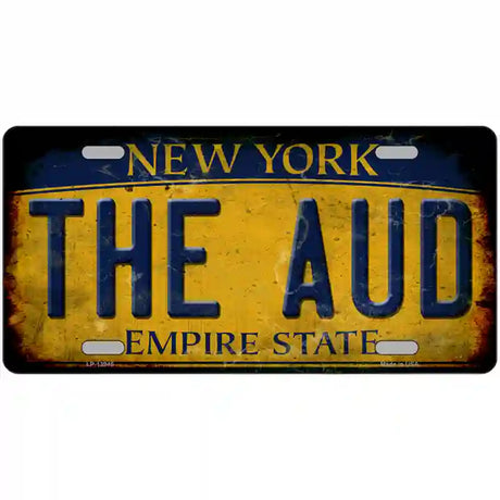 The Aud New York Yellow Novelty Metal License Plate Tag 24" x 12" (LLP)