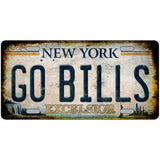 Go Bills New York White Novelty Metal License Plate Tag 24" x 12" (LLP)