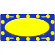 Yellow Royal Blue Polka Dot Center Oval Metal Novelty License Plate 24" x 12" (LLP)