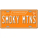 Smoky Mtns Tennessee Orange Novelty Metal License Plate Tag 24" x 12" (LLP)