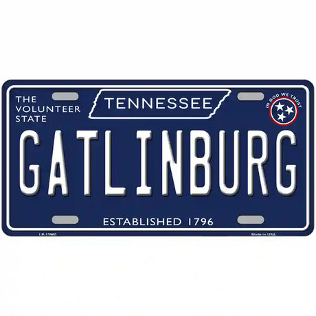 Gatlinburg Tennessee Blue Novelty Metal License Plate Tag 24" x 12" (LLP)