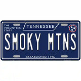 Smoky Mtns Tennessee Blue Novelty Metal License Plate Tag 24" x 12" (LLP)