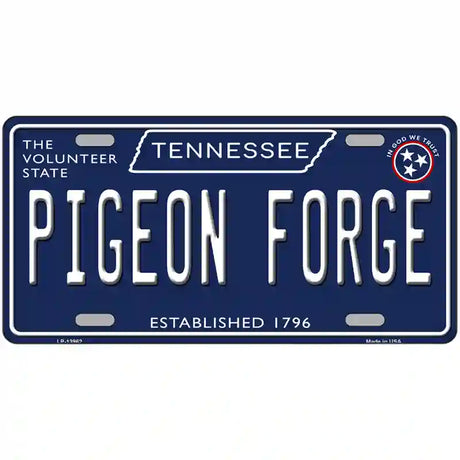 Pigeon Forge Tennessee Blue Novelty Metal License Plate Tag 24" x 12" (LLP)