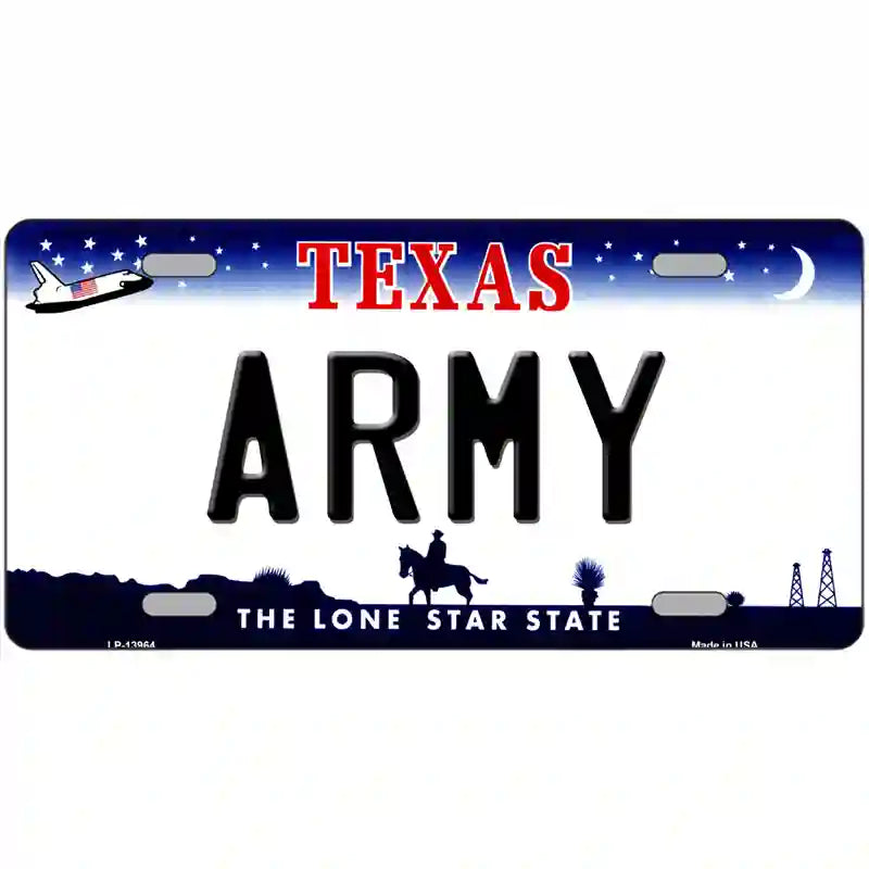 Texas Army Novelty Metal License Plate Tag 24" x 12" (LLP)