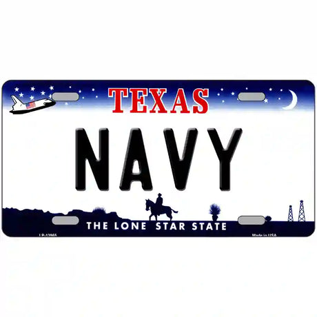 Texas Navy Novelty Metal License Plate Tag 24" x 12" (LLP)