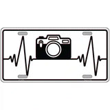 Photography Heart Beat Novelty Metal License Plate Tag 24" x 12" (LLP)