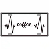 Coffee Heart Beat Novelty Metal License Plate Tag 24" x 12" (LLP)