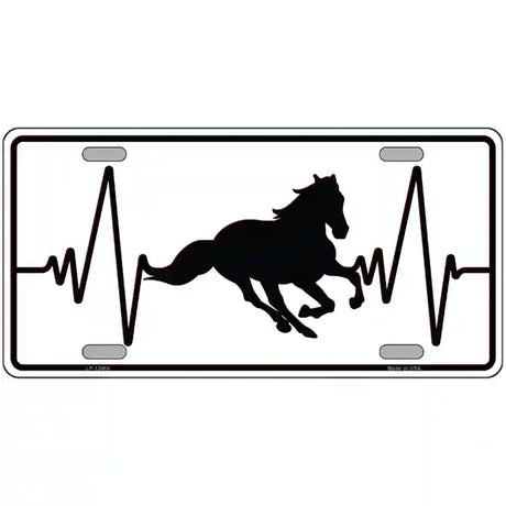 Horse Heart Beat Novelty Metal License Plate Tag 24" x 12" (LLP)