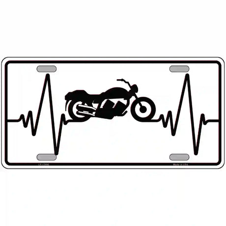 Motorcycle Heart Beat Novelty Metal License Plate Tag 24" x 12" (LLP)