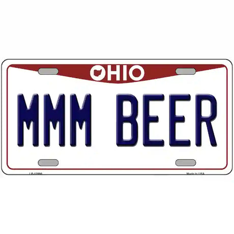 MMM Beer Ohio Novelty Metal License Plate Tag 24" x 12" (LLP)